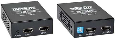Tripp Lite 1 x 2 HDMI Over Cat5/Cat6 Extender Kit, Transmitter and Receiver, 1080p @ 60 Hz