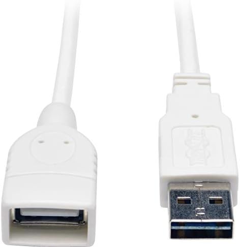 Tripp Lite 10-Feet USB 2.0 Universal Reversible Extension Cable M/F, White (UR024-010-WH)