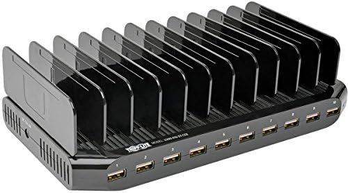 Tripp Lite 10-Port USB Charging Station with Adjustable Storage, 12V 8A (96W) USB Charger O