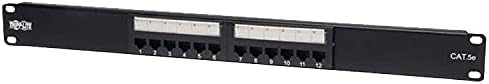Tripp Lite 12-Port 1U Rackmount Cat5e 110 Patch Panel 568B, RJ45 Ethernet(N052-012)