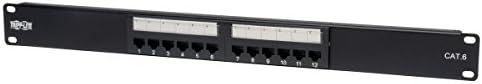Tripp Lite 12-Port 1U Rackmount Cat6 110 Patch Panel 568B, RJ45 Ethernet(N252-012)