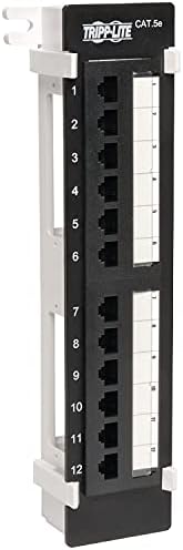Tripp Lite 12-Port Wallmount Cat5e Patch Panel 568B, RJ45 Ethernet(N050-012)