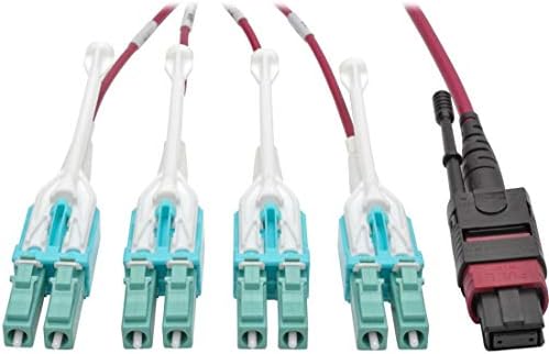 Tripp Lite 1M MTP MPO 8xLC 50/125 OM4 Fanout Patch Fiber Optic Cable 12 Fiber 40GB CMP Magenta