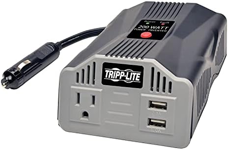 Tripp Lite 200W Car Power Inverter with 1 Outlet & 2 USB Charging Ports, Auto Inverter