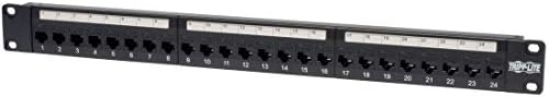 Tripp Lite 24-Port 1U Rackmount Cat5e Feedthrough Patch Panel, RJ45 Ethernet(N054-024)