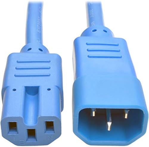 Tripp Lite 3 ft. Heavy Duty Power Extension Cord, C14 to C15, 15A, 14 AWG, Blue (P018-003-ABL)
