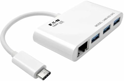 Tripp Lite 3-Port USB-C to USB-A Hub Portable w/Gigabit Ethernet Port RJ45 (U460-003-3AG)