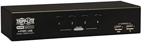 Tripp Lite 4-Port Desktop KVM Switch, USB-B, VGA HD15 Input, USB Keyboard & Mouse Inputs