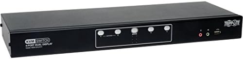 Tripp Lite 4-Port Dual Monitor DVI KVM Switch with Audio, USB 2.0 Hub & Cables (B004-2DUA4-K)