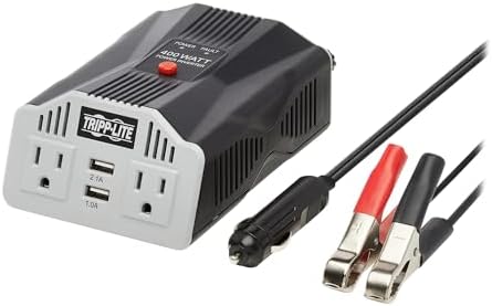 Tripp Lite 400W Power Inverter for Car Outlet Adapter, 2 Outlets & 2 USB Charging Ports