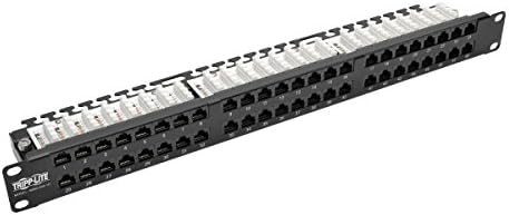 Tripp Lite 48-Port 1U Rack-Mount Cat5 Cat5e Patch Panel, 110, RJ45, Ethernet (N052-048-1U)