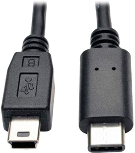 Tripp Lite 6ft USB 2.0 Hi-Speed Cable 5-Pin Mini-B to USB Type-C USB-C M/M Black (U040-006-MINI)