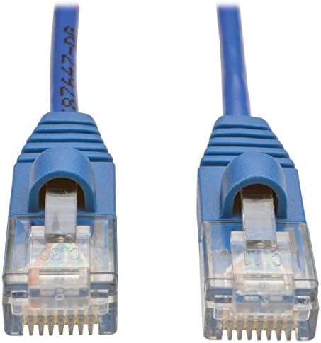 Tripp Lite Cat5e Snagless Molded Slim UTP Patch Cable (M/M), RJ45, Blue, 4 ft. (N001-S04-BL)