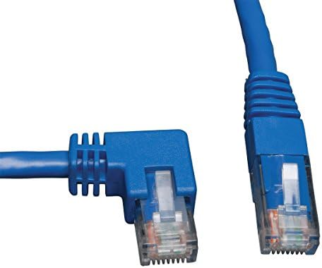 Tripp Lite Cat6 Gigabit Molded Patch Cable (RJ45 Left Angle M to RJ45 M) Blue