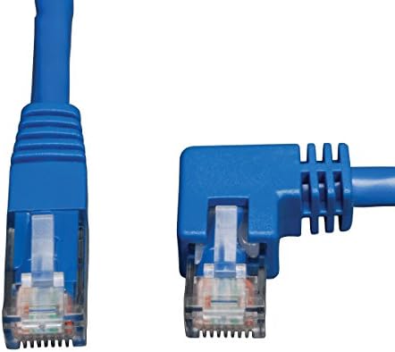 Tripp Lite Cat6 Gigabit Molded Patch Cable (RJ45 Right Angle M to RJ45 M) Blue