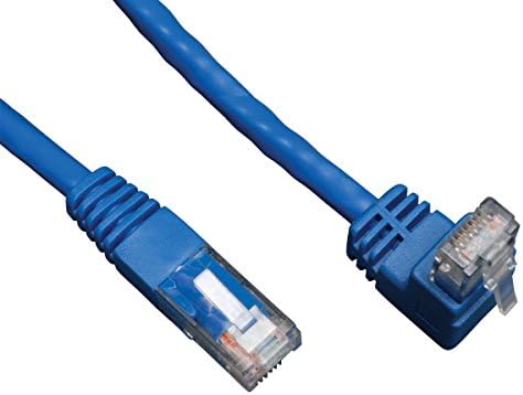 Tripp Lite Cat6 Gigabit Molded Patch Cable (RJ45 Right Angle Up M to RJ45 M) Blue