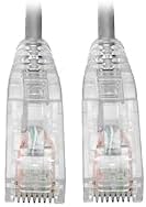 Tripp Lite Cat6 Gigabit Patch Cable, RJ45 M/M, Gigabit, Snagless, Molded, Slim, Gray