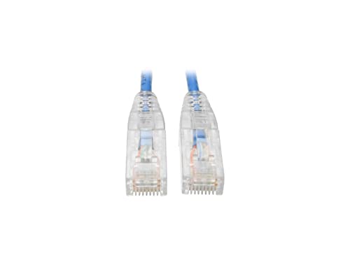 Tripp Lite Cat6 Gigabit Patch Cable, RJ45 M/M, Gigabit, Snagless, UTP, Molded, Slim, Blue