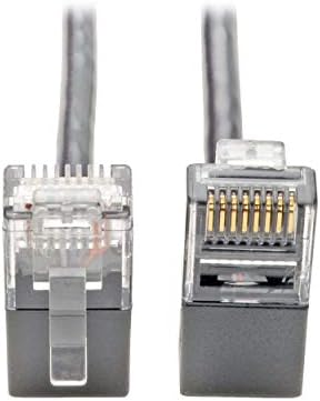 Tripp Lite Cat6 Gigabit Patch Cable Snagless Right-Angle Utp Slim, 2', Gray (N201-SR2-GY)