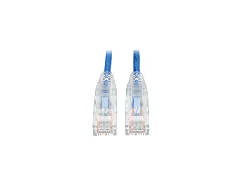 Tripp Lite Cat6 Gigabit Snagless Molded Slim UTP Patch Cable RJ45 M/M, Blue, 6' (N201-S06-BL)