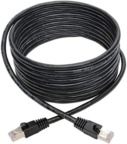 Tripp Lite Cat6a 10G Ethernet Cable, Snagless Molded STP Network Patch Cable (RJ45 M/M), Black