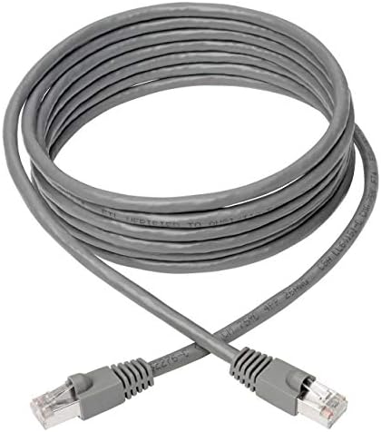 Tripp Lite Cat6a 10G Ethernet Cable, Snagless Molded STP Network Patch Cable (RJ45 M/M), Gray