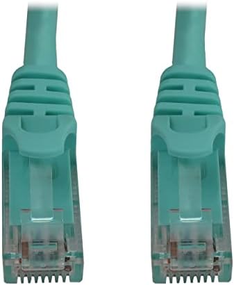 Tripp Lite Cat6a 10G Ethernet Cable, Snagless Molded UTP Network Patch Cable (RJ45 M/M), Aqua