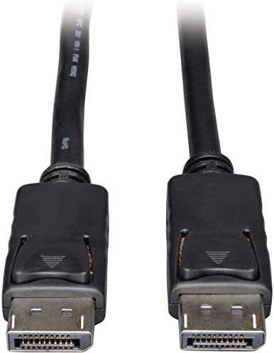 Tripp Lite DisplayPort Cable with Latches (M/M), DP to DP, 4K x 2K, 1-ft. (P580-001), Black