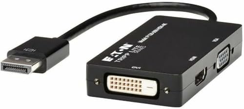 Tripp Lite DisplayPort to VGA/DVI/HDMI All-in-One Cable Adapter, DP 1.2, DP to VGA/DVI/HDMI