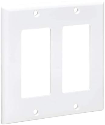 Tripp Lite Double Gang Wall Plate, 2-Gang Decora Style Face Plate, Device Plate Cover, Vertical