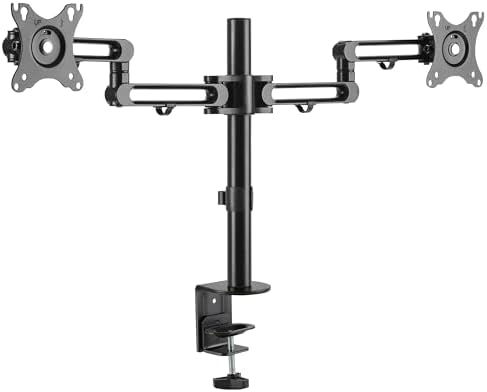 Tripp Lite Dual Monitor Full-Motion Flex-Arm, 13-27 inch Displays, Desktop Clamp Mount