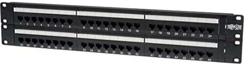 Tripp Lite Eaton 48-Port Patch Panel, 2U Rack Mount, Cat6, 1 Gbps, RJ45 Ethernet