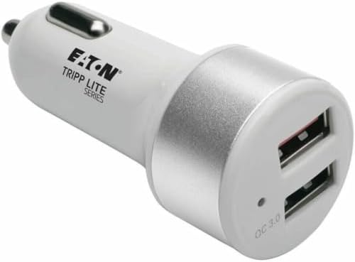 Tripp Lite Fast Charger Dual USB Car Charger Compact w/Qualcomm Quick Charge 3.0 & Autosensing