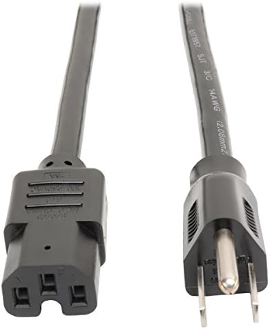 Tripp Lite Heavy Duty Power Cord, 15A,14AWG (NEMA 5-15P to IEC-320-C15) 4-ft.(P019-004)
