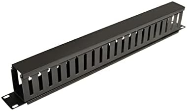 Tripp Lite Horizontal Server Rack Enclosure Cable Manager, Finger Duct with Cover, Black Steel