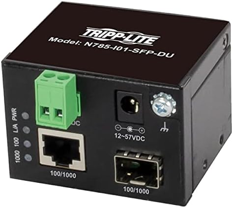 Tripp Lite Industrial Heavy-Duty Network Copper Ethernet to Fiber Optic Unmanaged SFP