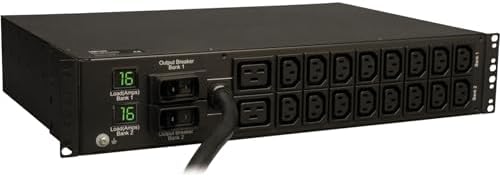 Tripp Lite Metered PDU, 18 Outlets (2-C19, 16-C13), IEC-309 230V 32A Blue, 12 ft. Cord