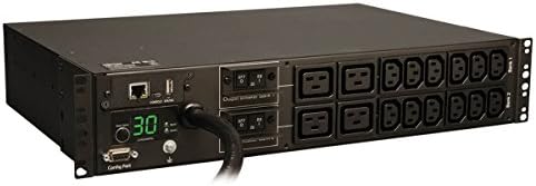 Tripp Lite Monitored PDU, 30A, 16 Outlets (12-C13 and 4-C19), 208/240V, L6-30P, 12 ft. Cord