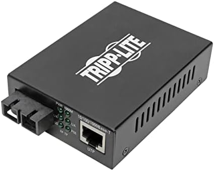 Tripp Lite Multimode Fiber Optic to RJ45 Ethernet, PoE+ 48 VDC, 10/100/1000 Mbps, LC Connectors