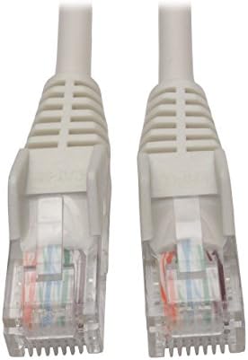 Tripp Lite N001-015-WH Cat5 Cat5e Snag Less Molded Patch Cable, UTP White RJ45 M/M, 15'