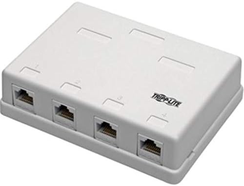Tripp Lite Pre-Configured 4-Port Cat6/Cat5/Cat5e Ethernet Unshielded Surface-Mount Box