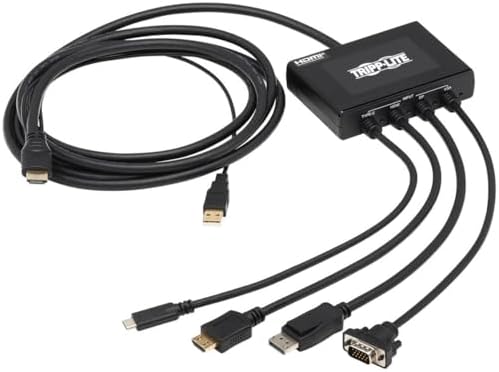 Tripp Lite Presentation Adapter 4-Port 4K60Hz HDMI DP USB C & VGA to HDMI (B321-4X1-HDVC)