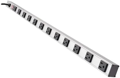 Tripp Lite PS3612 Heavy Duty Silver Long Metal Power Strip 12 Outlets