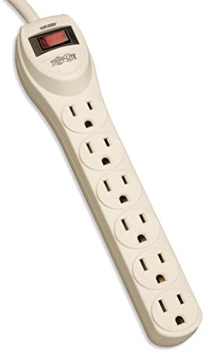 Tripp Lite PS6 Power Strip 6 Outlets 4ft Power Cord Extension Cable, Black