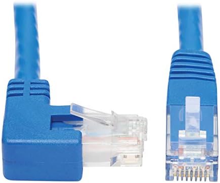 Tripp Lite Right Angle Cat6 Ethernet Cable, Gigabit Molded UTP Network Patch Cable, Blue