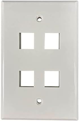 Tripp Lite Safe-IT 4-Port Single-Gang Outlet Keystone Wall Plate, Electrical & AV Applications