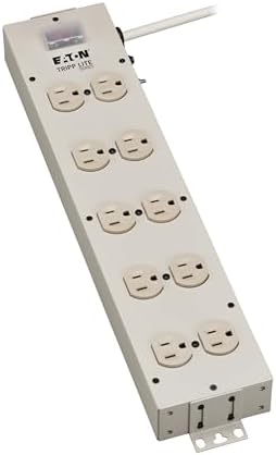 Tripp Lite Series 10 Outlet Heavy Duty Power Strip, Metal, Under Desk & Wall Mount Option