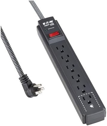Tripp Lite TLP620DB 20ft Long Braided Cord Surge Protector 6 Outlets 20ft Cord (Pack of 6)