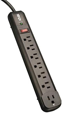 Tripp Lite TLP74RB Black Surge Protector Power Strip 7 Outlets