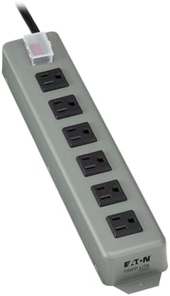 Tripp Lite UL24RA-15 Heavy Duty Metal Power Strip with 6 Wide Outlets